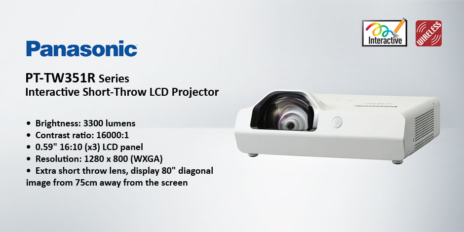ویدئو پرژکتور های حرفه ای Short-Throw محصول کمپانی Panasonic ( پاناسونیک ) سری PT-TW351R